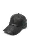 Juunj Embossed-logo Grained Cap In Black
