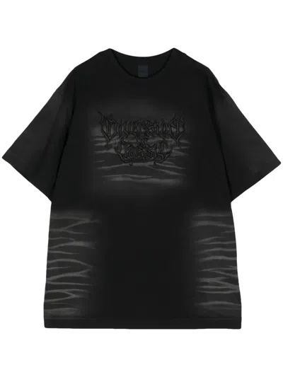 Juunj Embroidered-motif Cotton T-shirt In Grey