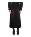 Juunj Black Faded Denim Maxi Skirt