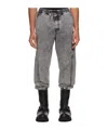 Juunj Faded Lace-up Denim Pants In Gray