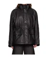 Juunj Black Utility Safari Faux-leather Jacket In Black