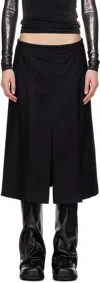 Juunj Flannel Hidden Pleated Midi Skirt In Black