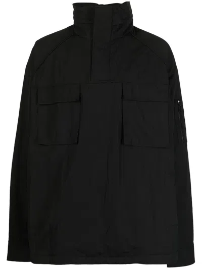 Juunj Flap-pockets Hooded Jacket In Black