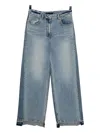 Juunj Flared Contrast Denim In Blue