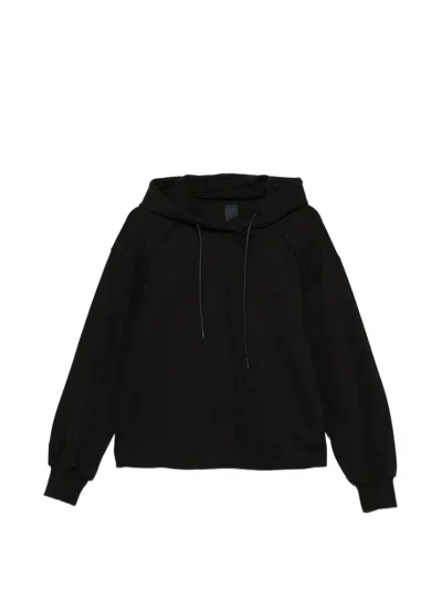 Juunj Floral-print Drawstring Hoodie In Black