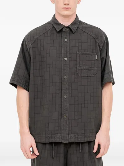 Juunj Geometric-patterned Short-sleeved Shirt In Gray