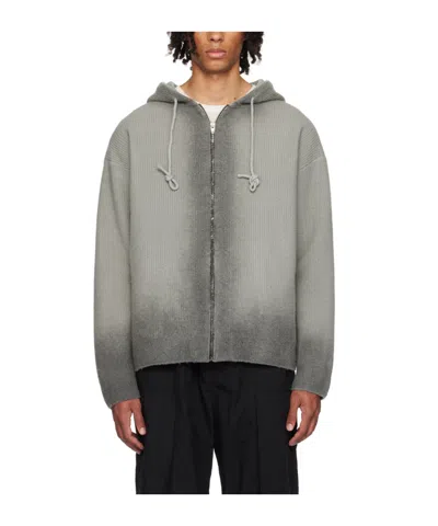 Juunj Gradient Zipper Sweater In Gray