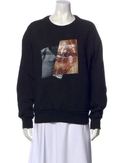 Pre-owned Juunj Graphic Print Crew Neck Sweatshirt In Black