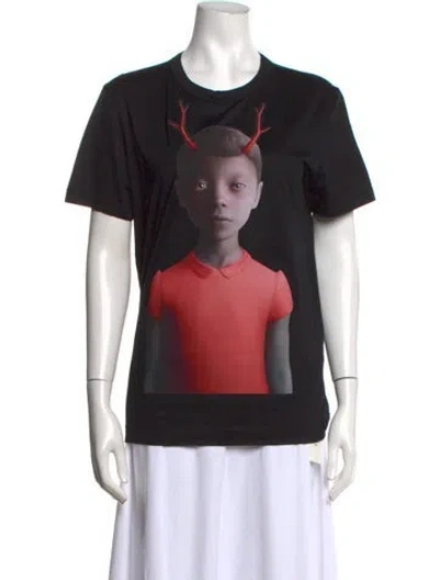 Pre-owned Juunj Graphic Print Crew Neck T-shirt In Black