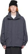 Juunj Gray Oblique Cut Track Jacket In 3 Grey