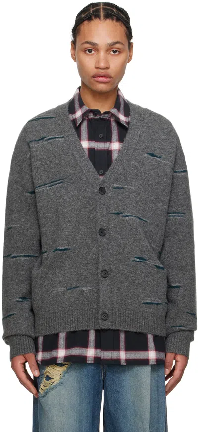 Juunj Gray Pattern Cardigan In 3 Grey