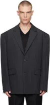 JUUNJ GRAY SINGLE-BREASTED BLAZER