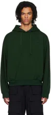 Juunj Green Drawstring Hoodie In M Green