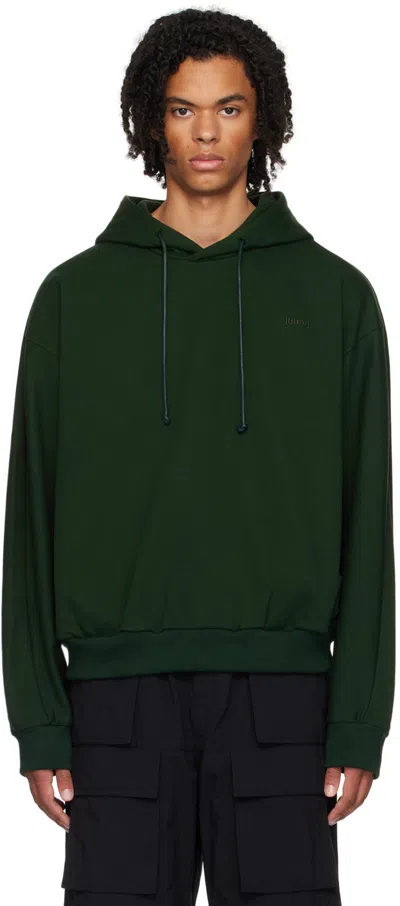 Juunj Green Drawstring Hoodie In M Green