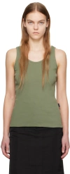 Juunj Green Scoop Tank Top In H Khaki