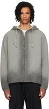 Juunj Grey Gradient Hoodie In 4 Ash