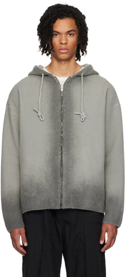 Juunj Grey Gradient Hoodie In 4 Ash
