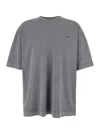 Juunj Grey T-shirt With Logo Embroidered On The Front And Print On The Back In Grey