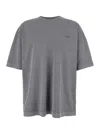 Juunj Grey T-shirt With Logo Embroidered On The Front And Print On The Back