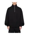 Juunj Half-zipper Stand-collar Sweatshirt In Black