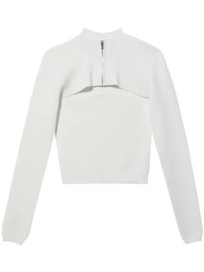 Juunj High-neck Zipped Jumper In White