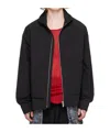 Juunj High Neck Zipper Casual Jacket In Black