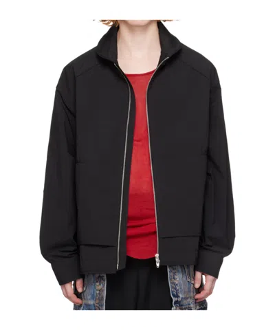 Juunj High Neck Zipper Casual Jacket In Black