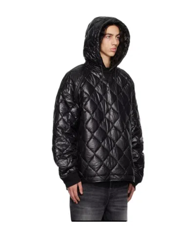 Juunj Hooded Cotton-padded Suit In Black