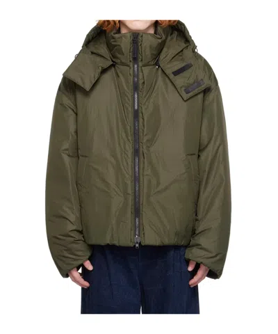 Juunj Hooded Long-sleeve Casual Jacket In Green