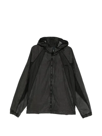 Juunj Hooded Panelled Jacket In Black
