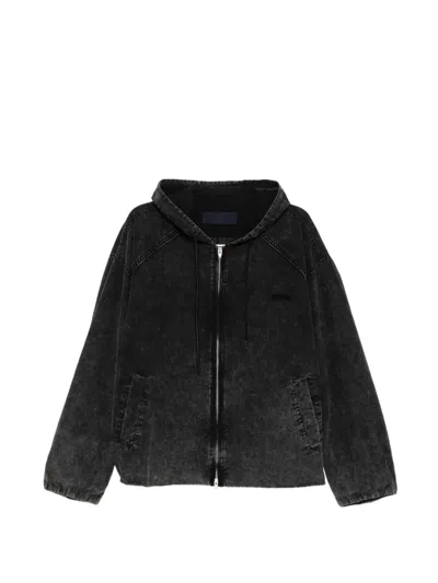 Juunj Hooded Zip Jacket In Black