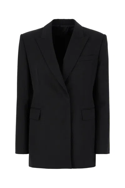 Juunj Peak-lapel Blazer In Black