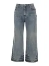 Juunj Blue Jeans With Belt Loops And Panelled Design In Blu