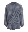 Juunj Juun. J Cotton Twisted Layered Hoodie In Blue