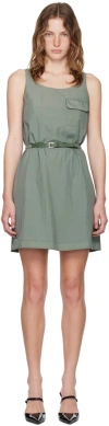 Juunj Tie-up Mini Dress In Khaki