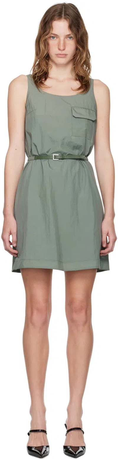 JUUNJ KHAKI BELTED MINIDRESS
