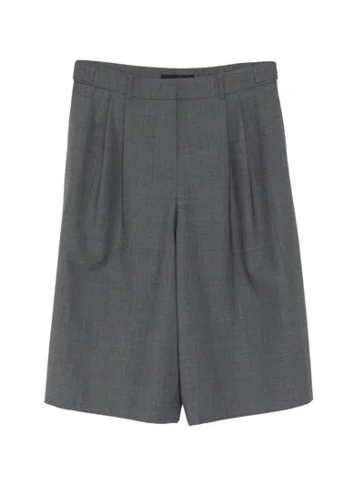 Juunj Knee-length Belted Shorts In Gray