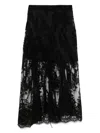 Juunj Lace Shirred Skirt In Black
