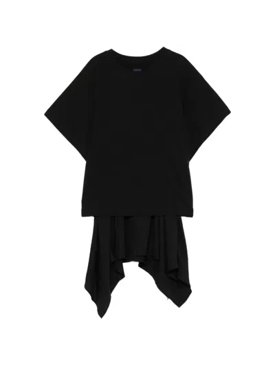 Juunj Layered Asymmetric T-shirt In Black
