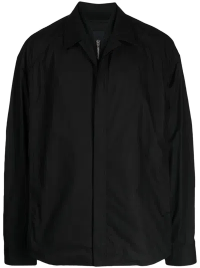 Juunj Layered Cotton Shirt Jacket In Black