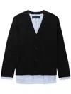 Juunj Layered Knitted Cardigan In Black