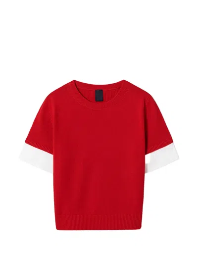 Juunj Layered Knitted T-shirt In Red