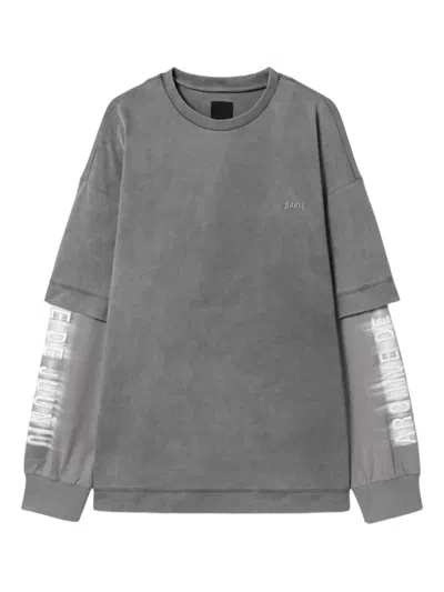 Juunj Layered Long-sleeve T-shirt In Gray
