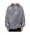 Juunj Juun. J Cotton Twisted Layered Hoodie In Gray