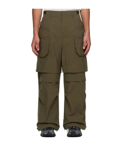 Juunj Layered Workwear Casual Pants In Brown