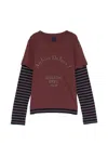 Juunj Layered-effect Slogan-print T-shirt In Red