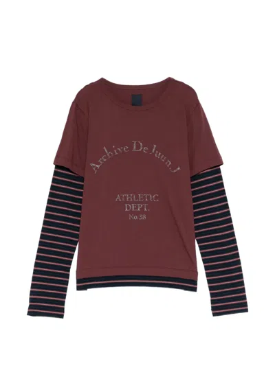 Juunj Layered-effect Slogan-print T-shirt In Red