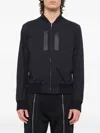 Juunj Leather-patch Bomber Jacket In Blue