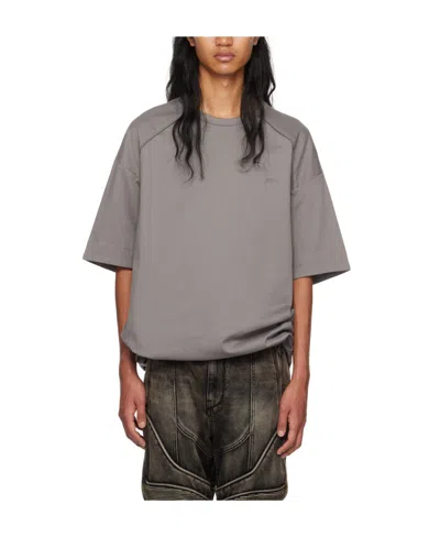 Juunj Logo-embroidered Cotton T-shirt In Gray
