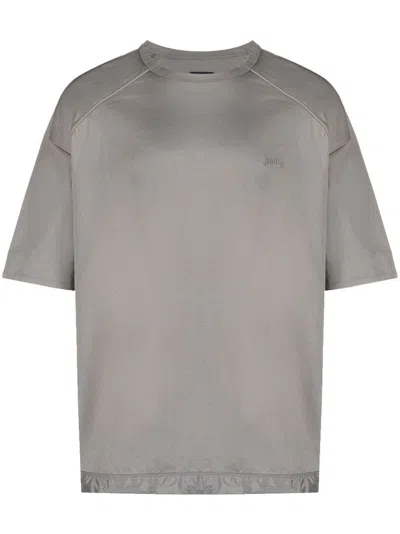 Juunj Logo-embroidered Cotton T-shirt In Grey